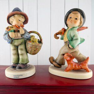 Vintage Goebel Hummel Figurines: Easter Greetings & Strolling Along | TMK-6